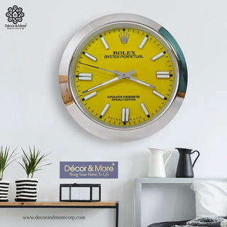 Rolex Wall Clock Luxury Decoration - Oyster Perpetual Silver