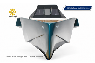 118 Wally Power Model Ship 92cm - Handcrafted Natural Wood Luxury Yacht Display
