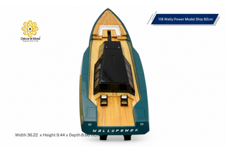 118 Wally Power Model Ship 92cm - Handcrafted Natural Wood Luxury Yacht Display