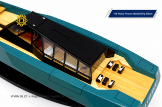 118 Wally Power Model Ship 92cm - Handcrafted Natural Wood Luxury Yacht Display