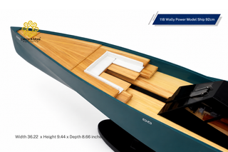 118 Wally Power Model Ship 92cm - Handcrafted Natural Wood Luxury Yacht Display