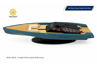 118 Wally Power Model Ship 92cm - Handcrafted Natural Wood Luxury Yacht Display