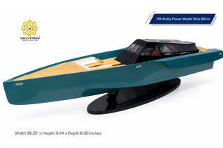 118 Wally Power Model Ship 92cm - Handcrafted Natural Wood Luxury Yacht Display