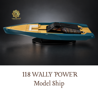 118 Wally Power Model Ship 92cm - Handcrafted Natural Wood Luxury Yacht Display