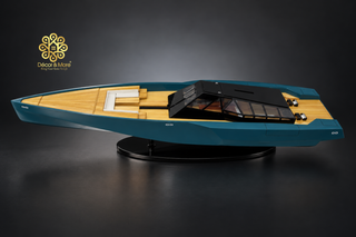 118 Wally Power Model Ship 92cm - Handcrafted Natural Wood Luxury Yacht Display
