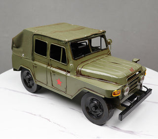 Vintage Military Jeep Metal Decor Model