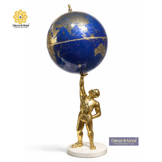 Globe & Lifting Man Sculpture