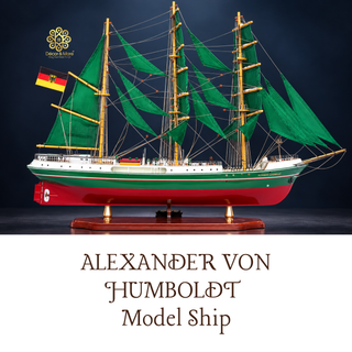 ALEXANDER VON HUMBOLDT Model Ship 91cm - Handcrafted Wooden Sailing Ship Display