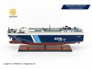 ANDROMEDA LEADER (NYK) Wooden Car Carrier Ship Model - 71cm Handcrafted Custom-Made Replica