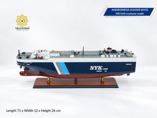 ANDROMEDA LEADER (NYK) Wooden Car Carrier Ship Model - 71cm Handcrafted Custom-Made Replica