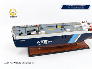 ANDROMEDA LEADER (NYK) Wooden Car Carrier Ship Model - 71cm Handcrafted Custom-Made Replica
