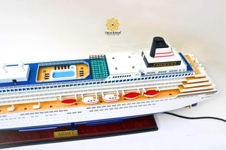 ASUKA II Cruise Ship Model 81cm with LED Lights - Handcrafted Wooden Display