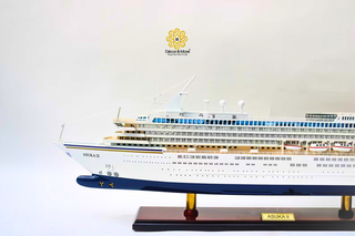 ASUKA II Cruise Ship Model 81cm with LED Lights - Handcrafted Wooden Display