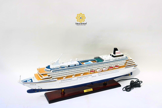 ASUKA II Cruise Ship Model 81cm with LED Lights - Handcrafted Wooden Display