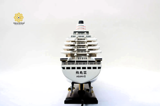 ASUKA II Cruise Ship Model 81cm with LED Lights - Handcrafted Wooden Display
