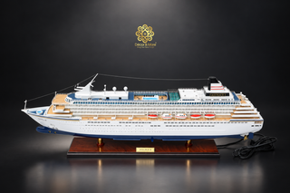 ASUKA II Cruise Ship Model 81cm with LED Lights - Handcrafted Wooden Display
