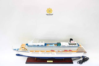 ASUKA II Cruise Ship Model 81cm with LED Lights - Handcrafted Wooden Display