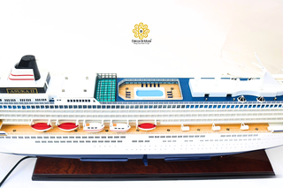 ASUKA II Cruise Ship Model 81cm with LED Lights - Handcrafted Wooden Display