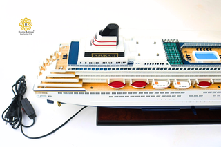 ASUKA II Cruise Ship Model 81cm with LED Lights - Handcrafted Wooden Display