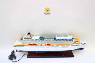 ASUKA II Cruise Ship Model 81cm with LED Lights - Handcrafted Wooden Display