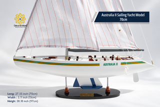 Australia II Sailing Yacht Model 70cm - Handcrafted Racing Yacht Display