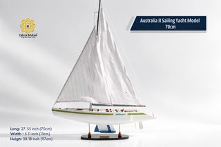 Australia II Sailing Yacht Model 70cm - Handcrafted Racing Yacht Display