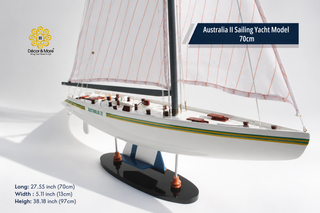Australia II Sailing Yacht Model 70cm - Handcrafted Racing Yacht Display