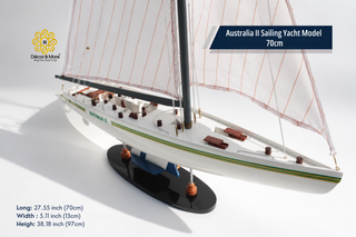 Australia II Sailing Yacht Model 70cm - Handcrafted Racing Yacht Display