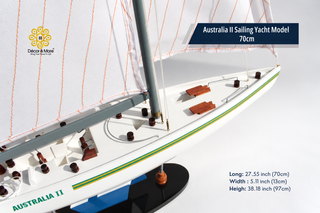 Australia II Sailing Yacht Model 70cm - Handcrafted Racing Yacht Display