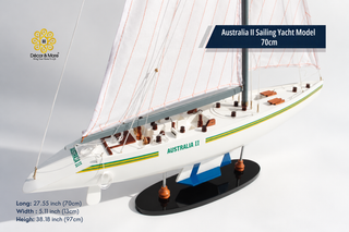 Australia II Sailing Yacht Model 70cm - Handcrafted Racing Yacht Display