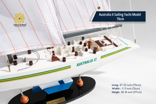 Australia II Sailing Yacht Model 70cm - Handcrafted Racing Yacht Display