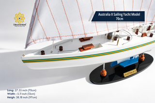 Australia II Sailing Yacht Model 70cm - Handcrafted Racing Yacht Display