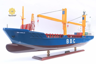 BBC Break Bulk Ship Model 100cm - Personalized Handcrafted Wooden Cargo Vessel