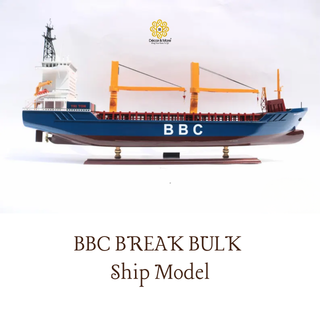 BBC Break Bulk Ship Model 100cm - Personalized Handcrafted Wooden Cargo Vessel