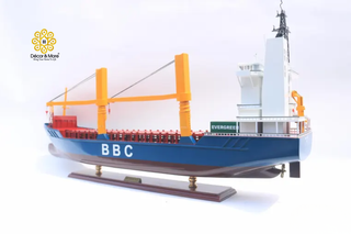 BBC Break Bulk Ship Model 100cm - Personalized Handcrafted Wooden Cargo Vessel