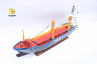 BBC Break Bulk Ship Model 100cm - Personalized Handcrafted Wooden Cargo Vessel