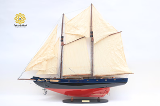 BLUENOSE II Model Ship 60cm - Handcrafted Wooden Sailing Ship Display