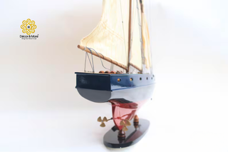 BLUENOSE II Model Ship 60cm - Handcrafted Wooden Sailing Ship Display
