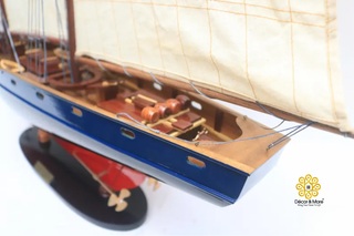 BLUENOSE II Model Ship 60cm - Handcrafted Wooden Sailing Ship Display