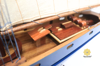 BLUENOSE II Model Ship 60cm - Handcrafted Wooden Sailing Ship Display