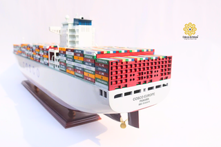 COSCO EUROPE Container Ship Model 100cm - Personalized Handcrafted Wooden Display