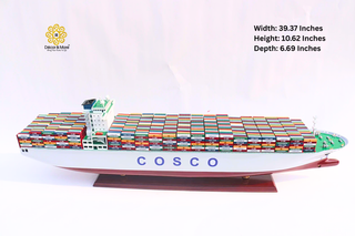 COSCO EUROPE Container Ship Model 100cm - Personalized Handcrafted Wooden Display