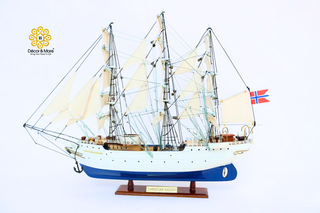 Christian Radich Wooden Ship Model 40cm - Handcrafted Historic Sailing Ship Display