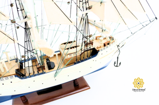 Christian Radich Wooden Ship Model 40cm - Handcrafted Historic Sailing Ship Display