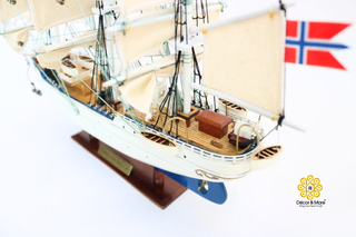 Christian Radich Wooden Ship Model 40cm - Handcrafted Historic Sailing Ship Display