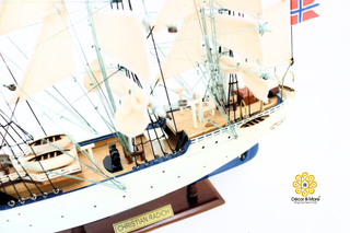 Christian Radich Wooden Ship Model 40cm - Handcrafted Historic Sailing Ship Display