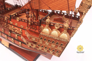 Sovereign of the Seas 1637 Model Ship 85cm - Padouk Wood Historic Sailing Ship Display