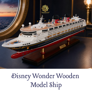 Disney Wonder Wooden Model Ship 103cm - Handcrafted Display Model