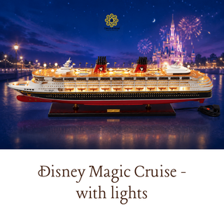 Disney Magic Wooden Cruise Ship Model 100cm with Lights - Handcrafted Nautical Display