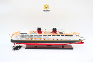 Disney Magic Wooden Cruise Ship Model 100cm with Lights - Handcrafted Nautical Display